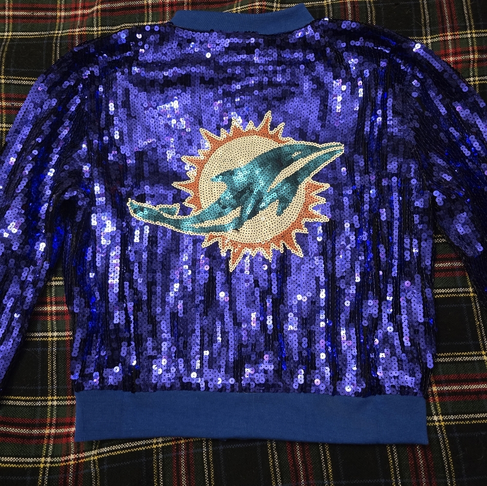 NWOT miami dolphins sequins jacket